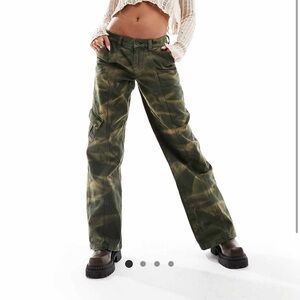 ASOS Reclaimed Vintage Y2K utility jeans in camo print size 4